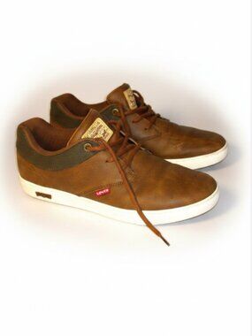 Levi’s Men’s Sneakers Size 12 Brown Faux Leather Casual Lace Up Comfort Shoes